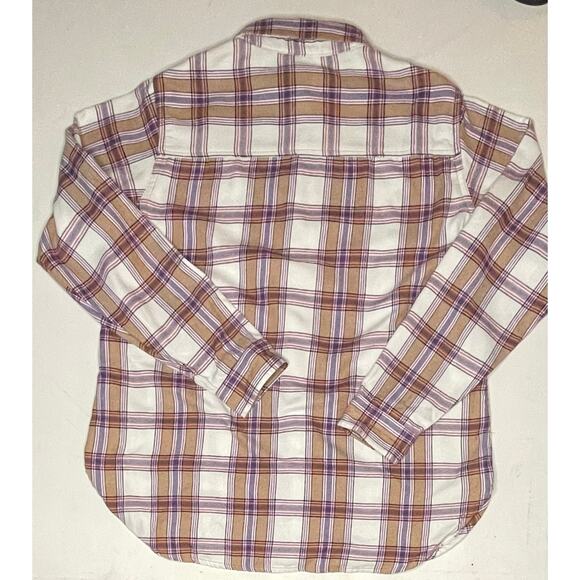 JACHS Girlfriend Womens Plaid Flannel Shirt Hand Pockets Sz S Cozy Fall Layering - Picture 7 of 8